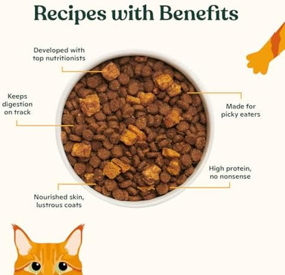 Made by Nacho Dry Cat Kibble 10lb Bag, High Protein Premium Cat Food with Freeze-Dried Pieces, Cage-Free Chicken, Duck & Quail, Limited Ingredients, Single Bag