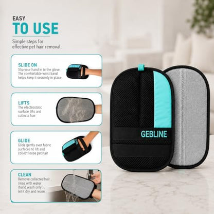 Pet Hair Remover Glove for Furniture & Upholstery, Dog Hair Remover for Couch, Cat Hair Remover for Furniture, Electrostatic Fur Remover, Reusable Pet Hair Remover for Fabrics, 2 Gloves