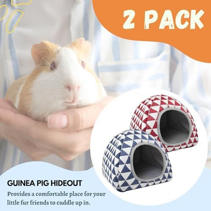 2 Pack Guinea Pig Hideout Washable Dwarf Rabbit Bed