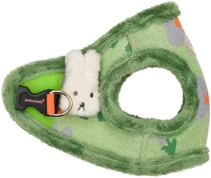 Pinkaholic New York Jasmine Vest Dog Harness Step-in Warm Winter Flower Pattern for Small Dog, Green, Small