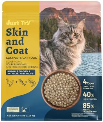 Just Try Skin & Coat Care Cat Food with Fish Oil & Omega3 & Taurine, 5 lb