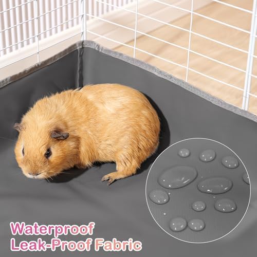 Funfurry Waterproof Guinea Pig Cage Liner,Washable Tarp Bottom Base,Cage Liners for Small Animals,Hamster Chinchilla Hedgehog Ferret Rabbit. (Dark Grey-Paw, 12" X 24")