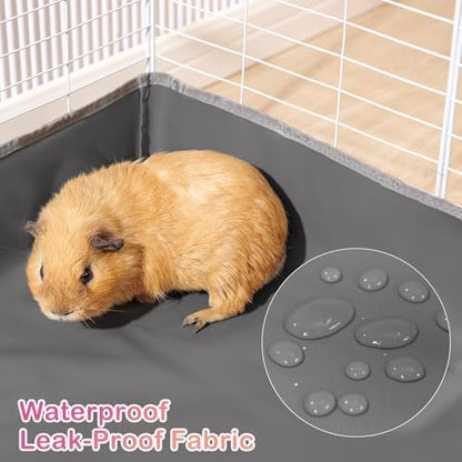 Funfurry Waterproof Guinea Pig Cage Liner,Washable Tarp Bottom Base,Cage Liners for Small Animals,Hamster Chinchilla Hedgehog Ferret Rabbit. (Dark Grey-Paw, 12" X 24")