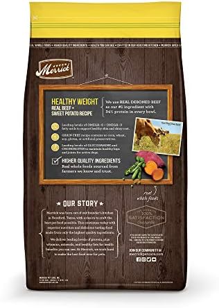 Merrick Natural Grain Free Weight Management Beef Dry Dog Food 22lb Bag