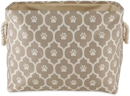 Bone Dry 6192 Pet Storage Collection Lattice Paw Print, Medium Rectangle, Stone