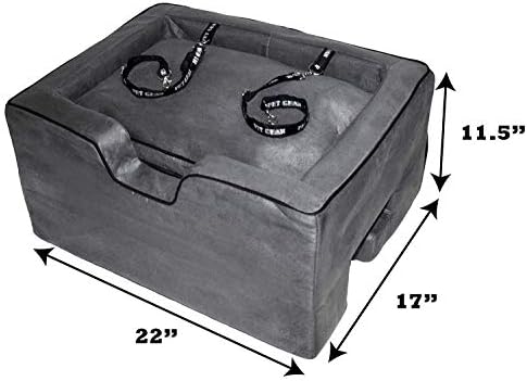 Pet Gear Lookout Booster Car Seat, Removable Comfort Pillow, Safety Tether Included, Installs in Seconds, No Tools Required, 2 Sizes, 3 Colors, Charcoal, Large (PG1122CH)