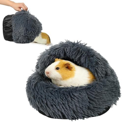 Guinea Pig Hideout, Doughnut Guinea Pig Bed, Rabbit Bunny Hideout(Black)