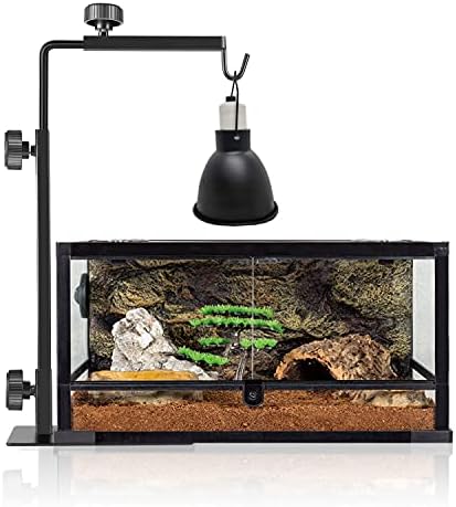 Reptile Heat Lamp Stand, Adjustable 16"- 31" H, Sturdy Metal Light Holder