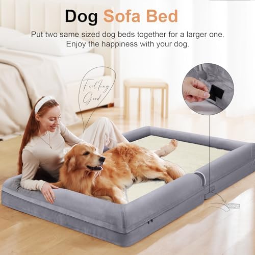 NANUYA Orthopedic Dog Bed for XX-Large Dogs, 44 x 34 Inch, Purple