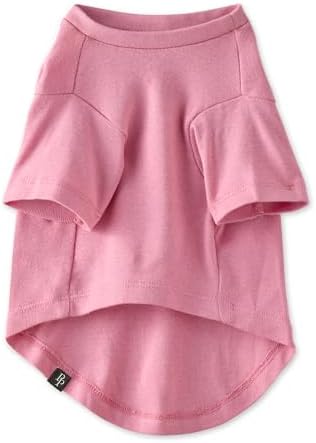 Pet Passion Toby II - The Perfect Tee, 8 Pack Short Sleeve Pet T-Shirt 100% Organic Cotton Tees Clothes for Small, Medium, Large Dogs, Rainbow Pink, Small