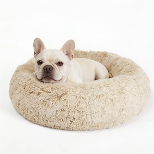 nononfish Cozy Calming Donut Dog Bed for Small Dogs,Plush Round Pet Bed