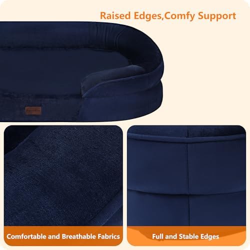 Orthopedic Waterproof XXX-Large Dog Bed Sofa, Gel Memory Foam, 53"