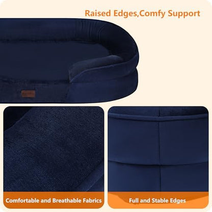 Dwanton Orthopedic Waterproof XX-Large Dog Bed Sofa, Gel Memory Foam, 48"