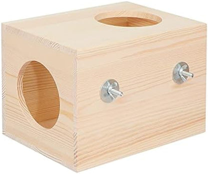 C-LIGHT Pet Chinchilla Hut Hideout Natural Wooden Small Animal Hideout for Chinchilla Squirrel Sugar Gliders (B)