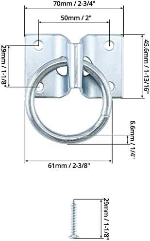 QWORK 2" Cross Tie Rings for Horse Through, 2 Pack Tie - Equestrian and Livestock Ties Loop Hay Net Loop Horse