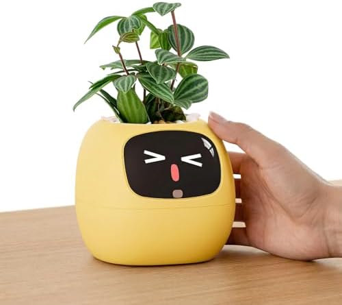 Ivy Interactive AI Desk Companion & Smart Plant Pet Indoor Planter Lemon