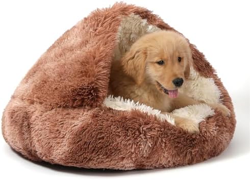 NOYAL Hooded Donut Bed, Calming Cave for Cats & Small Dogs