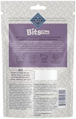 Blue Buffalo Blue Bits Plus Mobility and Immune Support Soft Dog Treats, Beef, 9.5-oz. Bag (Pack of 2)