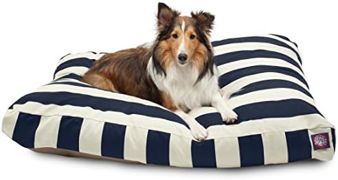 Majestic Pet Rectangle Large Dog Bed Washable – Non Slip Comfy Pet Bed – Dog Crate Bed with Removable Washable Cover – Dog Kennel Bed for Sleeping - Dog Bed Large Breed 44x36x5 Inch – Navy Blue