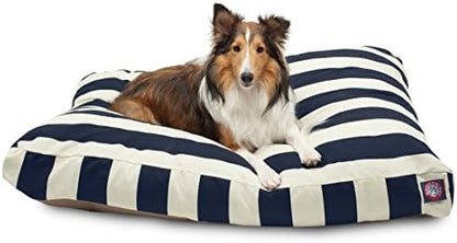 Majestic Pet Rectangle Large Dog Bed Washable – Non Slip Comfy Pet Bed – Dog Crate Bed with Removable Washable Cover – Dog Kennel Bed for Sleeping - Dog Bed Large Breed 44x36x5 Inch – Navy Blue
