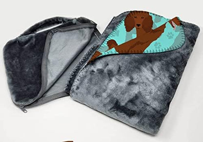 Caroline's Treasures MLM1030TBLT Chocolate Standard Poodle Soft Travel Blanket with Bag Airplane Blanket, Indoor Outdoor Camping Blanket for Traveling, Picnics, Beach Trips, Concerts