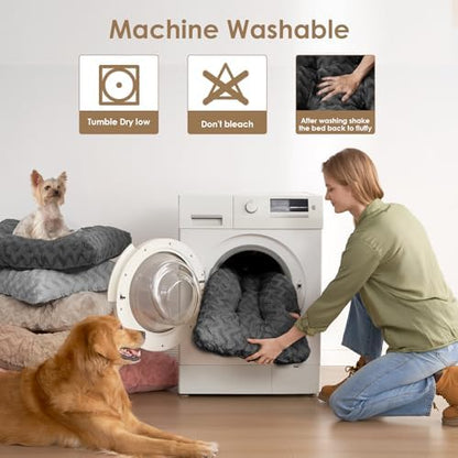EHEYCIGA Washable Dog Beds Medium Sized Dog, 29x21 Inch Pet Bed, Charcoal