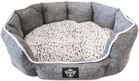 One for Pets Snuggle Pet Bed,Dog Bed, Cat Bed, Removable Washable Octagon Cuddle Bed,Anti Anxiety (Gray, Large (30 Inch))