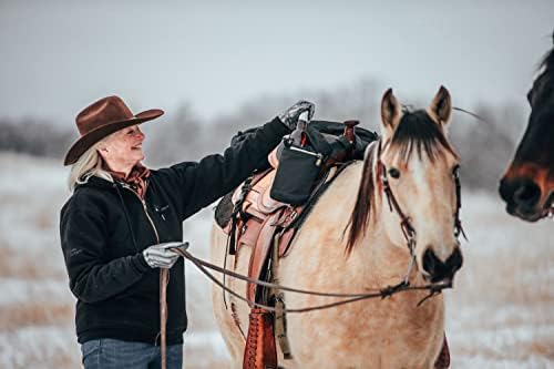 TrailMax Horse Horn Bags for Trail Riding – Medium & Large Western Saddle Horn Bags for Horses & Mules, Insulated Trail Gear with Secure Fit & Grab-and-Go Liners, Large, Orange
