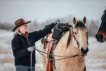 TrailMax Horse Horn Bags for Trail Riding – Medium & Large Western Saddle Horn Bags for Horses & Mules, Insulated Trail Gear with Secure Fit & Grab-and-Go Liners, Large, Orange