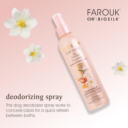 BioSilk Irresistible Deodorizing Dog Spray, Jasmine Honey Scent, 8 Fl Oz