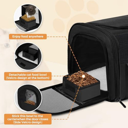 Large Soft Cat Carrier Up to 28 Lbs, Washable Pet Bag Medium to Big Pets