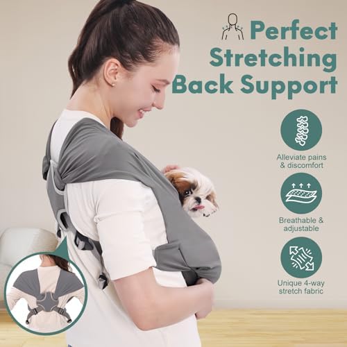 Supet Dog Sling Carrier for Small Pet, Adjustable Hands Free Front Backpack