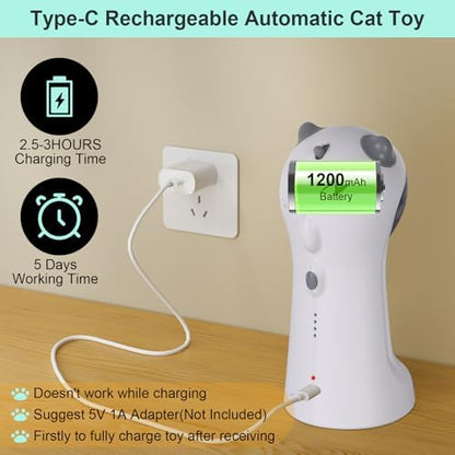 TBTeek Cat Toy, Automatic Motion-Activated, 5 Fun Patterns, 4 Speed Modes