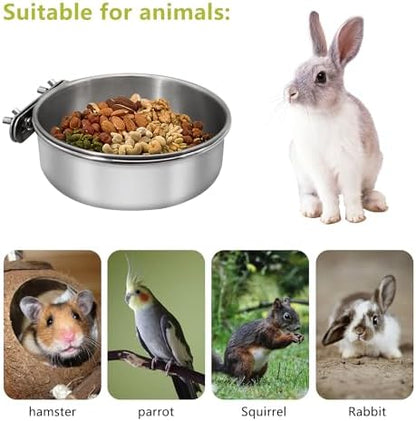 Bird Feeding Dish Cups, Stainless Steel, 2 Pack, Small