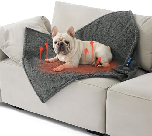 Bedsure Self Warming Dog Blankets for Medium Dogs Waterproof - 30"X40" Grey