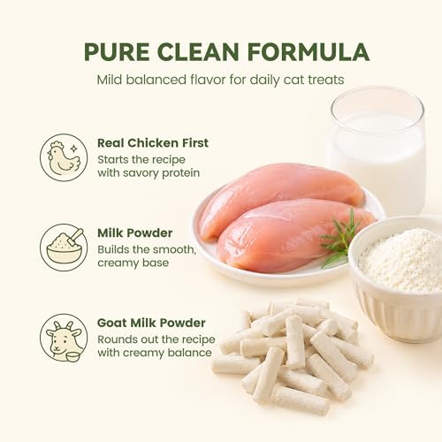 Freeze Dried Chicken Stick Cat Treats with Goat Milk & Cellulose 25 Packs
