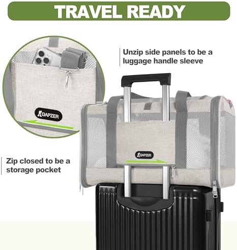 GAPZER Cat Carrier American Airline Approved 18x11x11,Top Opening Pet Cage