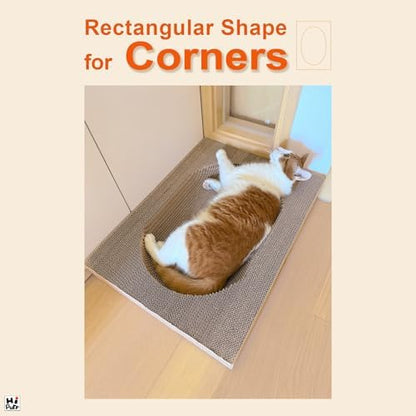 Large Cat Scratcher Bed with Oval Curved Nesting Design, Sink-Inspired Shape, Rectangular Edges for Easy Cleaning, Corrugated Cardboard with Kraft Paper, for Indoor Cats