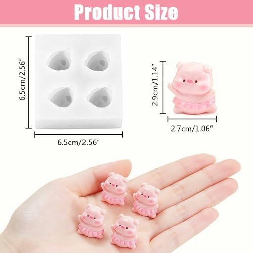 Mini Dancing Pig Resin Silicone Mold for DIY Fairy Garden Landscape Decor