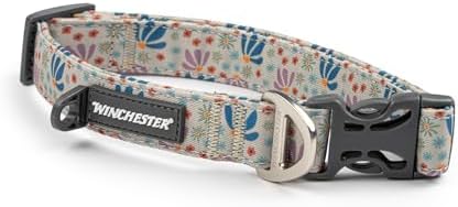 Winchester Printed Designer Dog Collar, Abstract Floral, L