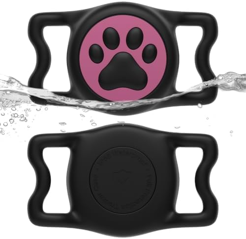 IP68 Waterproof Dog AirTag Holder for Dog Collar, Soft, Stretchy Silicone