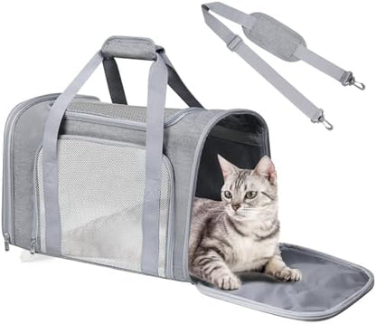 Large Cat Carrier Soft Up to 28 Lbs, Breathable Pet Bag with Steel Frame