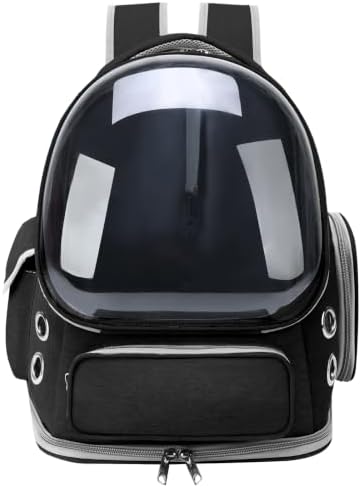 Cat Backpack Carrier for Cats and Small Dogs, Breathable Cat Bubble Backpack, Airline Approved Pet Travel Carrier for Hiking Camping Outdoor(Black)