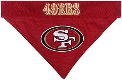 Pets First NFL DOG BANDANA - SAN FRANCISCO 49ERS REVERSIBLE PET BANDANA. 2 Sided Sports Bandana with a PREMIUM Embroidery TEAM LOGO, Large/X-Large. - 2 Sizes & 32 NFL Teams available