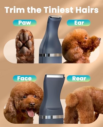 oneisall Dog Paw Trimmer, Small Dog Clippers with Double Blades (Teal)