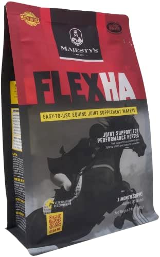 Majesty's Flex HA Wafers - Superior Performance Horse/Equine Joint Support Supplement - HA, Vitamin C, Yucca, Glucosamine - 30 Count (1 Month Supply)