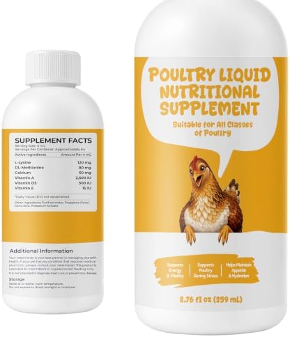 Liquid Poultry Nutritional Supplement for Chickens, Vitamins & Amino Acids