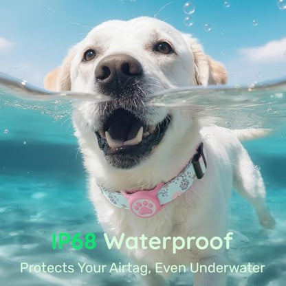 Premium AirTag Dog Collar,with IP68 Waterproof Airtag Holder,Stylish Design