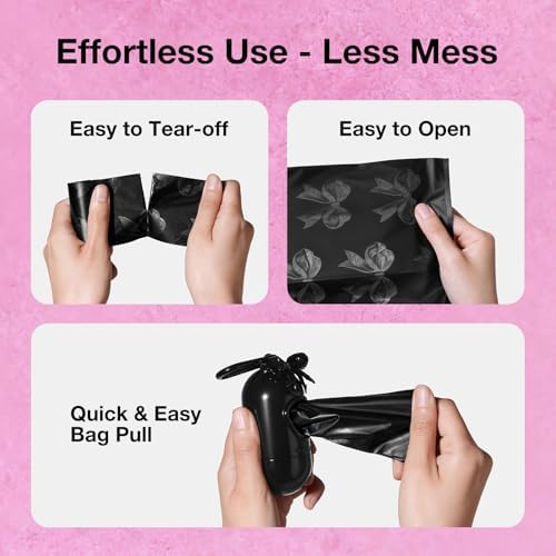 VETRESKA Dog Poop Bags Dispenser with 105 Bags, Rose & Honey Scented