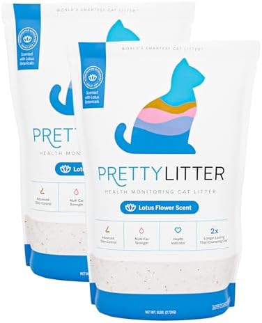 PrettyLitter Health Monitoring Cat Litter, Lotus Flower, 2-Pack, 6 lb. Bags